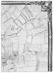 Eine Karte von Mile End und Stepney Green, London, 1746